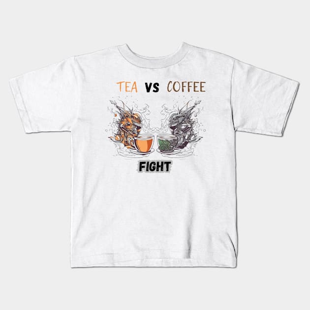 Team Tea vs. Team Coffee Design Kids T-Shirt by SzlagRPG